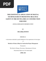 The Existence & Application of Digital Technologies in Promoting Health & Safety in The South African Construction Industry