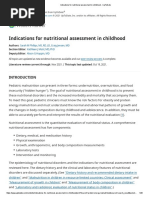 Indications For Nutritional Assessment in Childhood - UpToDate