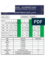 10 B - Class Time Table