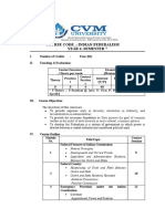 Course Code - : Indian Federalism Year 4, Semester 7