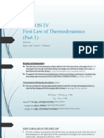 Lesson Iv First Law of Thermodynamics (Part 1) : Instructor: Engr. Lester Vincent C. Villanueva