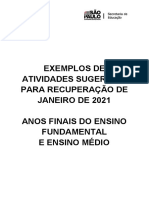 Atividades Sugeridas - Recuperação de Janeiro - 2021 - Anos Finais e Ensino Médio