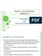 Basic Accounting Lesson 7: Worksheet and Financial Statements