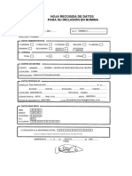 Hoja Recogida de Datos