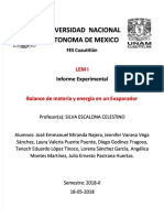 Reporte Lem 1 Evaporador Fes Cuautitlan