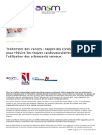 Traitement Des Varices Rappel Des Conduites A Tenir Pour Reduire Les Risques Cardiovasculaires Lies A Lutilisation Des Sclerosants Veineux