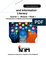 Media and Information Literacy: Quarter 1 - Module 1 Week 1