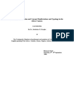 Corruption Definition and Concept Manifestations and Typology in The Africa Context