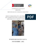 SESION DEMOSTRATIVA DE ALIMENTOS Noviembre