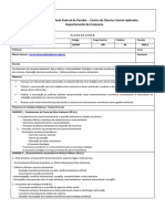 P L A N O D E C U R S O 2020.2 Economia Ambiental - ECON