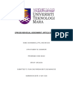 Opm 530 Individual Assignment: Article Summary: Name: Muhammad Lutfil Hadi Bin Esa