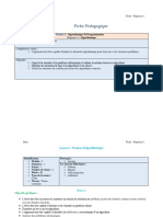 Fiche Pédagogique Algo Leçon 1