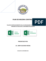 Plan de Mejora Continua Curso Excel 2021