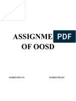 Assignment of Oosd: Submitted To: Submitted by