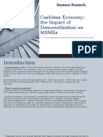 Cashless Economy: The Impact of Demonetization On Msmes: Business Research