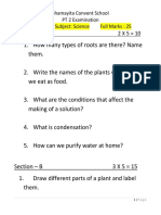 Class 3 Science PT2 Exam 2022