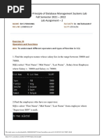 CSE2031 - Principle of Database Management Systems Lab Fall Semester 2021 - 2022 Lab Assignment - 2