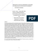 Key Words: International Financial Reporting Standard, Financial Reporting, Comparability, Accounting Quality, Financial Statements of Banks