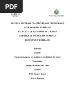 Formulación para Los Análisis de Estabilidad Del Túnel