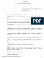 Título de Especialista - RESOLUÇÃO 13 DE 2007 CFP