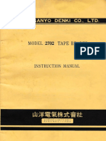 Sanyo Denki TapeReader Model 2702 Instruction Manual