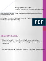 Personal Selling, Direct Marketing and Internet Marketing