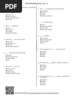 Pre Intermediate Test 13