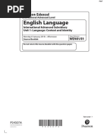 January 2018 (IAL) IN - Unit 1 Edexcel English Language A-Level