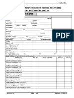 Part A. Application Form: Seaman S Application Prior Joining THE Vessel A ND Assessment Profile