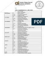 School Calendar 2021 2022