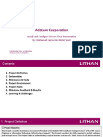 Adatum Corporation: Install and Configure Server: Final Presentation By: Mohamad Fairus Bin Mohd Yusof