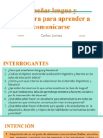 Enseñar Lengua y Literatura para Aprender A Comunicarse