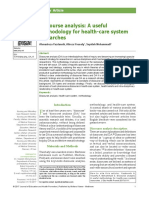 Discourse Analysis: A Useful Methodology For Health Care System Researches