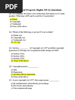 Intellectual Property Rights MCQ