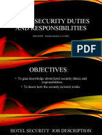 Hotel Security Duties and Responsibilites