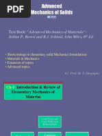 Text Book: "Advanced Mechanics of Materials"