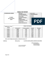 Tensile Test Report: S S Nikhil (M-Tech Project) Cmrit