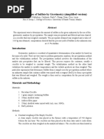 Determination of Sulfate by Gravimetry