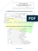 3.4 Ficha de Trabalho - Present Continuous