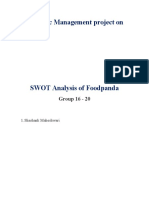 Swot Analysis of FOOD PANDA