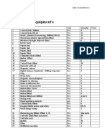 Lab Equpment List For GST