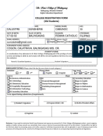 St. Rita's College of Balingasag: College Registration Form (Old Students)