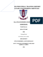 Supervised Industrial Training Report Mes (Military Engineering Services)