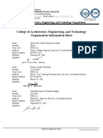 College of Architecture, Engineering, and Technology Organization Information Sheet