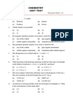 Chemistry Unit Test Paper