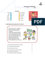 Worksheet 10: Household Chores/reading