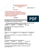 Class 11 Chemistry Sample Paper