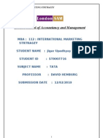 London School of Accountancy and Management: International Marketing Strtragey