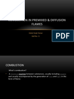 Combustion in Premixed & Diffusion Flames