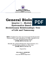 General Biology 2: Quarter 1 - Module 5: Systematics Based On Evolutionary Relationships: Tree of Life and Taxonomy